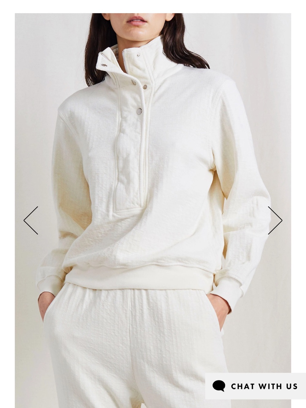 Apiece Apart Cream Ribbed Snap-Front Henley